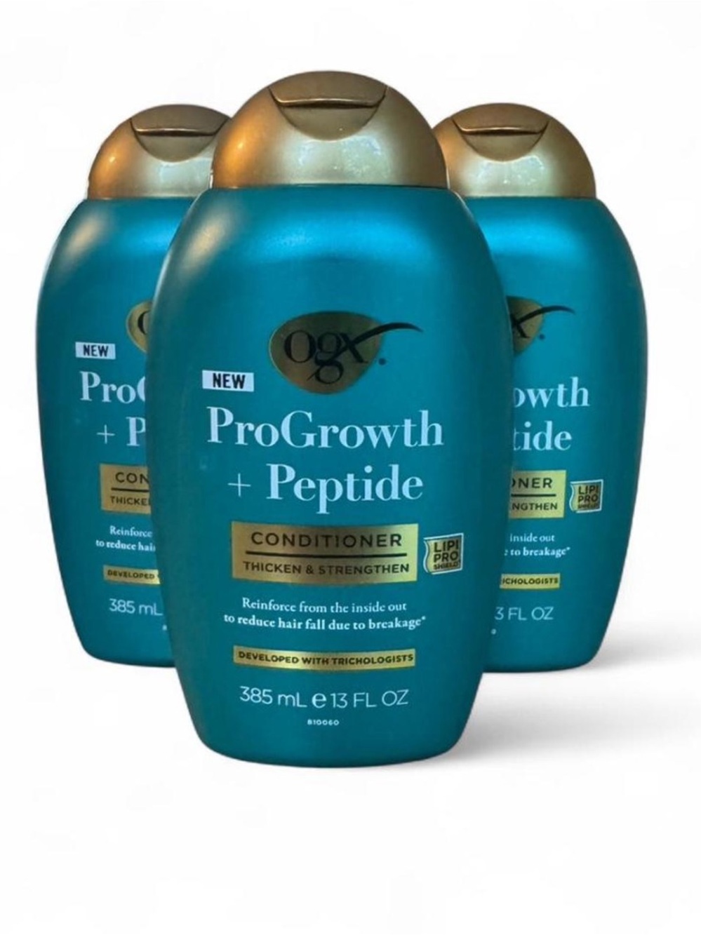 OGX ProGrowth + Peptide Conditioner - Teal & Gold Bottle 3 Pack